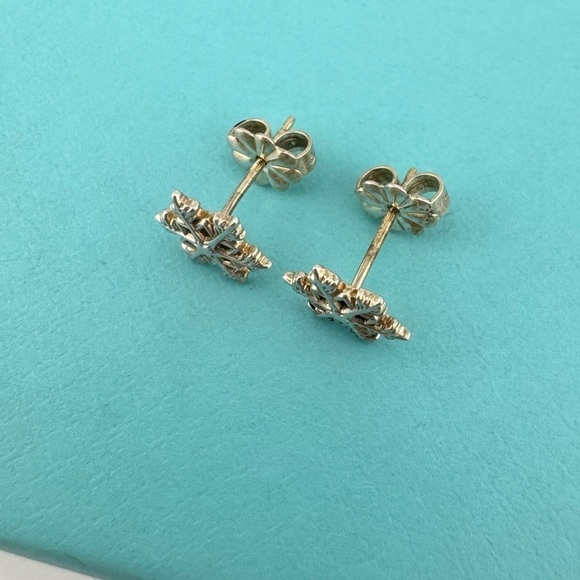 RARE Tiffany & Co. Snowflake Earrings Sterling Silver - Picture 3 of 6